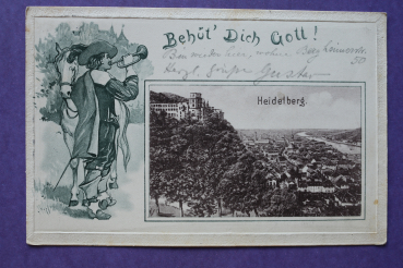 Ansichtskarte AK Heidelberg 1902 Behüt Dich Gott